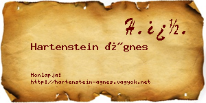 Hartenstein Ágnes névjegykártya