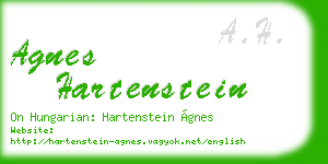 agnes hartenstein business card