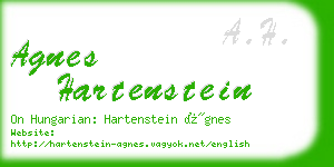 agnes hartenstein business card